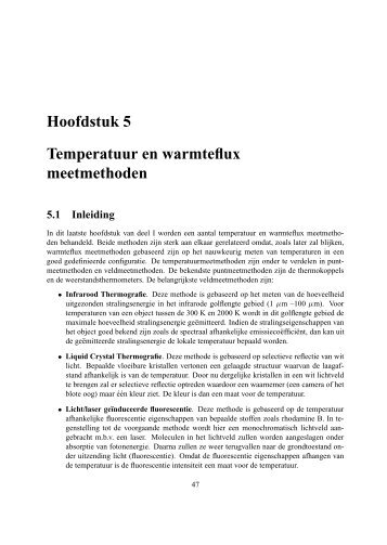 Hoofdstuk 5 Temperatuur en warmteflux meetmethoden 5.1 Inleiding