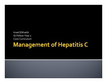 Management of Hepatitis C PPT