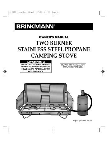 two burner stainless steel propane camping stove - Brinkmann