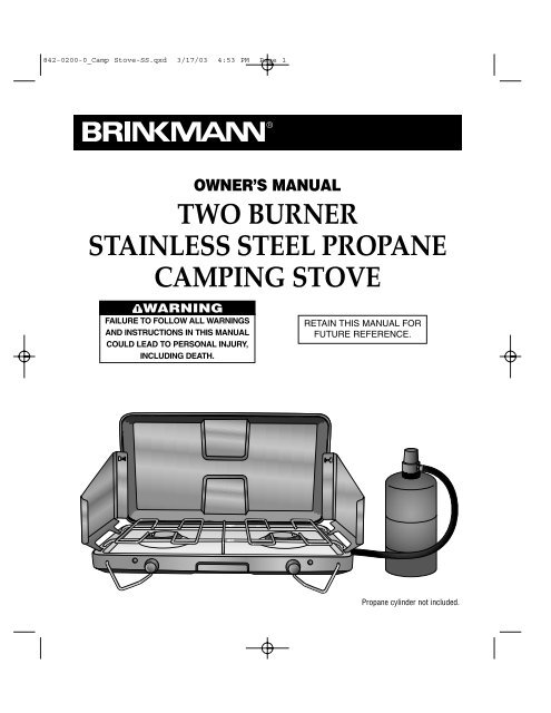 Brinkmann One-Burner Propane Camp Stove