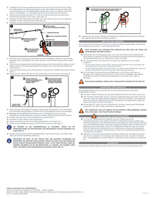 command post â hÃ¶henverstellbare sattelstÃ¼tze - Specialized Bicycles