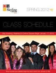 CLASS SCHEDULE CLASS SCHEDULE - Skyline College