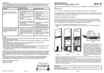 Montageanleitung DESA Funk-Gong-Set / Modell ... - Chamberlain