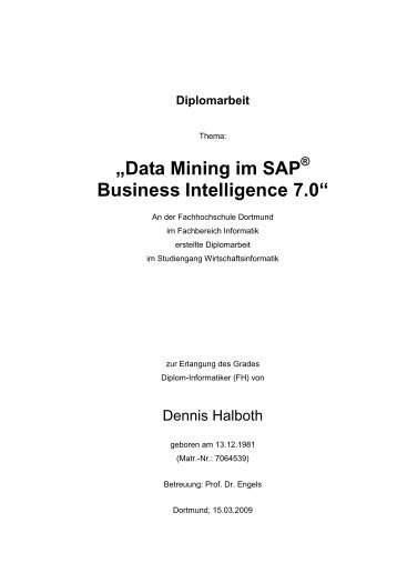 Data Mining im SAP(R) Business - business . intelligence . institute
