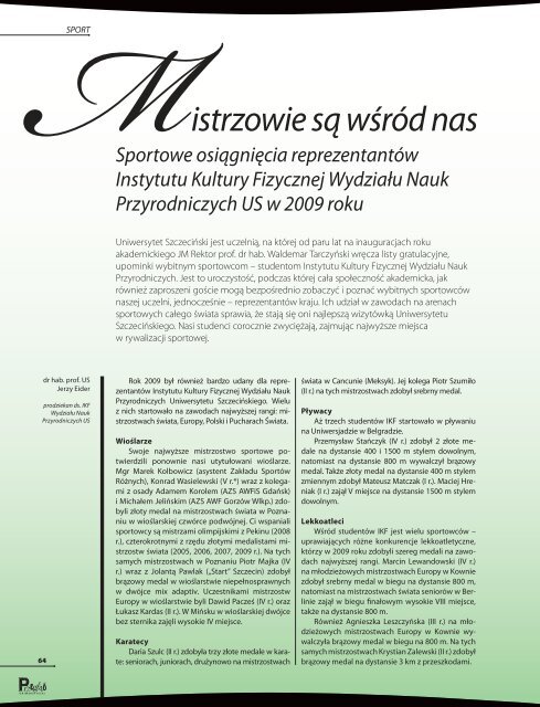 Drodzy Czytelnicy! JesieniÄ ubiegÅego roku, przejmujÄc obowiÄ- zek ...