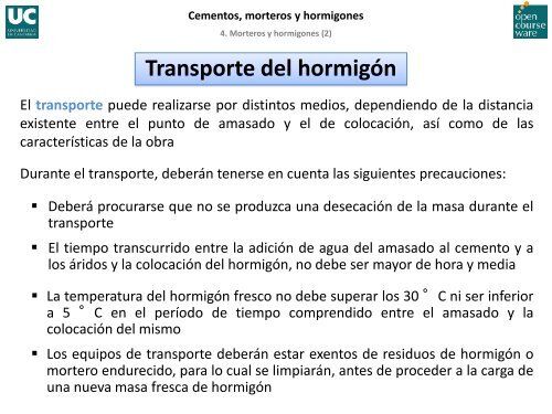 Cementos, morteros y hormigones