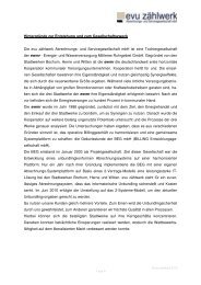 Entstehung und Gesellschaftszweck evu zählwerk (0)