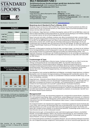 MULTI MANAGER FUND 3 - BMW Bank GmbH