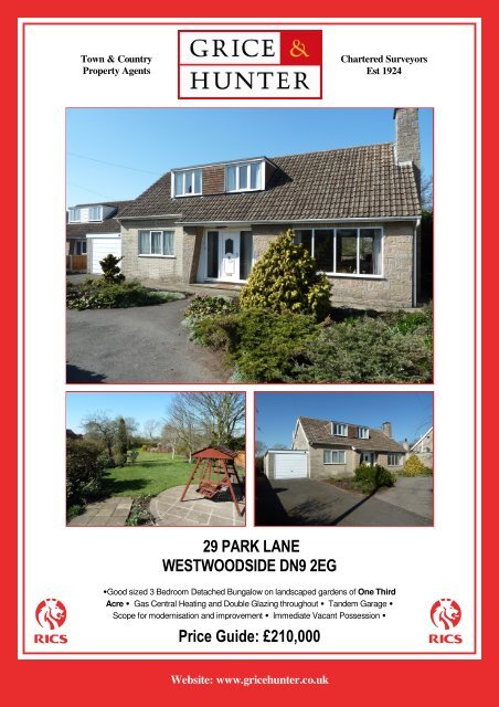 Price Guide: £210,000 29 PARK LANE ... - Grice & Hunter