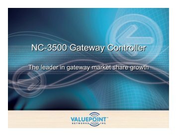 NC-3500 Gateway Controller NC-3500 Gateway ... - Moonblink