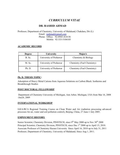 Chemistry dissertation by rafi ahmad