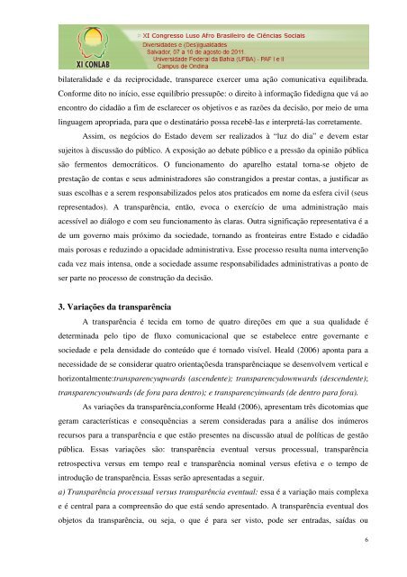 1. IntroduÃƒÂ§ÃƒÂ£o - XI Congresso Luso Afro Brasileiro de CiÃƒÂªncias Sociais