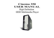 Cinema 350 USER MANUAL High Definition HDD Multimedia Player