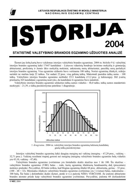 statistinÄ valstybinio brandos egzamino uÅ¾duoties analizÄ