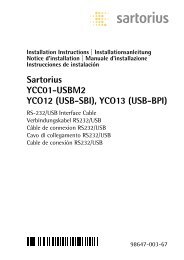 Sartorius YCC01-USBM2 YCO12 (USB-SBI), YCO13 ... - Windaus