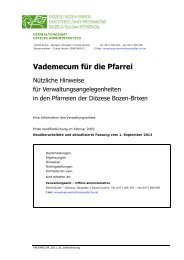 Vademecum fÃ¼r die Pfarrei - DiÃ¶zese Bozen-Brixen