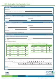 SME Banking Services Application Form - Standard Chartered Bank