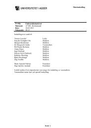 Innkalling og saksliste - Universitetet i Agder