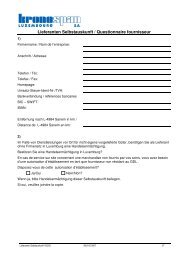 Lieferanten Selbstauskunft / Questionnaire fournisseur - Kronospan