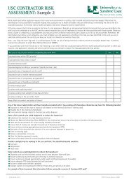 USC Contractor Risk Assessment: Sample 2