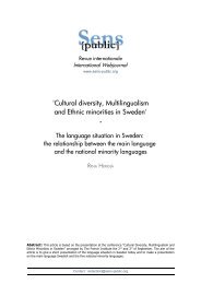 The language situation in Sweden: the relationship ... - Sens Public