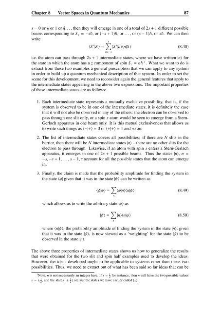 Chapter 8 Vector Spaces in Quantum Mechanics