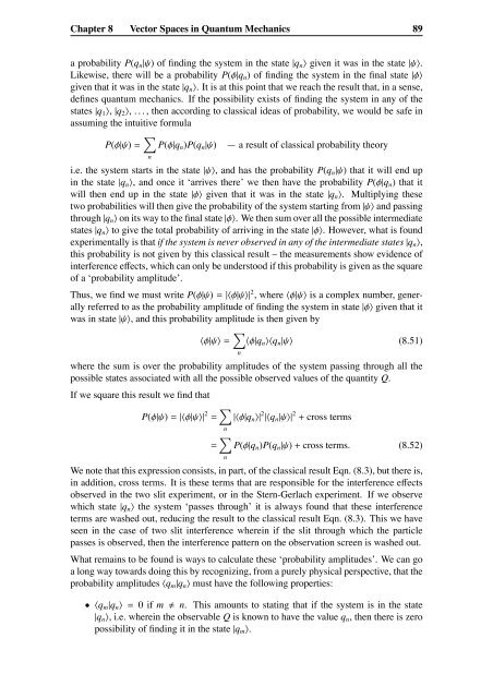 Chapter 8 Vector Spaces in Quantum Mechanics