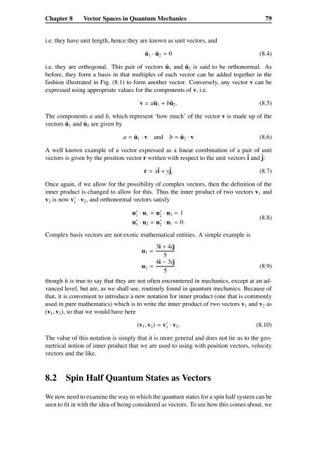 Chapter 8 Vector Spaces in Quantum Mechanics