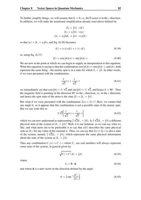 Chapter 8 Vector Spaces in Quantum Mechanics