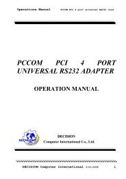 PCI 4 port universal RS232 adapter_20081017.pdf - Decision ...