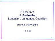 PT for CVA II. Evaluation Sensation, Language, Cognition