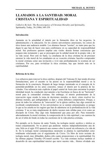 llamados a la santidad: moral cristiana y espiritualidad - Selecciones