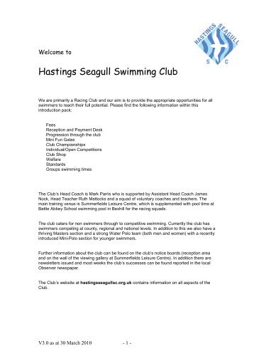 Welcome pack - v3.pdf - Hastings Seagull Swimming Club