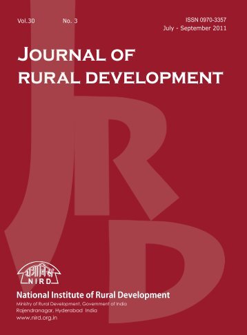 Issue for July - September 2011 - National Institute of Rural ...