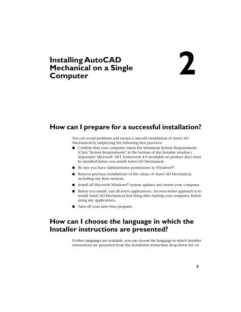 AutoCAD Mechanical 2012 Installation FAQ - Exchange - Autodesk