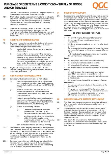 purchase order terms & conditions â supply of goods and/or ... - QGC