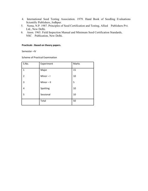 B.Sc. I Semester Seed Technology Paper I â€“ Principles of Seed ...