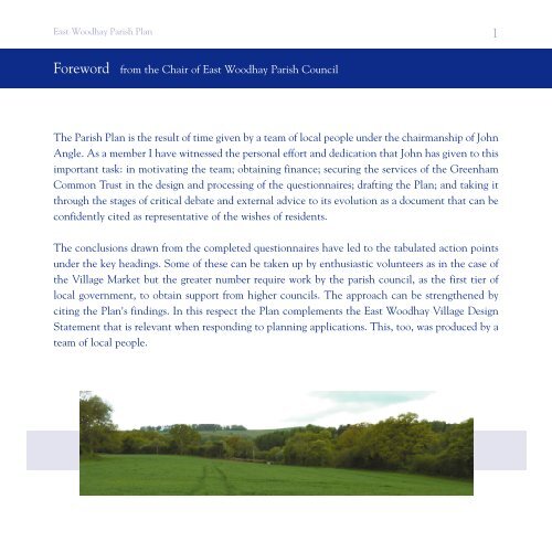 east woodhay parish plan - Basingstoke and Deane Borough Council