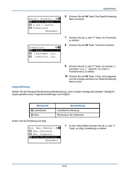 ANLEITUNG BEDIENUNGS- - Utax