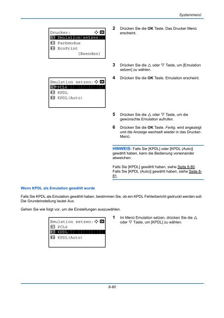 ANLEITUNG BEDIENUNGS- - Utax