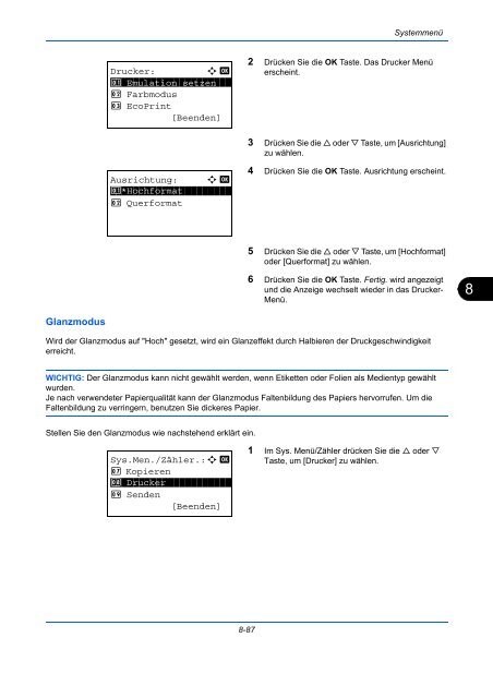 ANLEITUNG BEDIENUNGS- - Utax