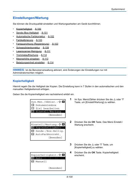 ANLEITUNG BEDIENUNGS- - Utax