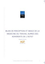 bilan de perception et image de la medecine du travail aupres des ...