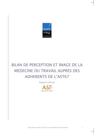 bilan de perception et image de la medecine du travail aupres des ...