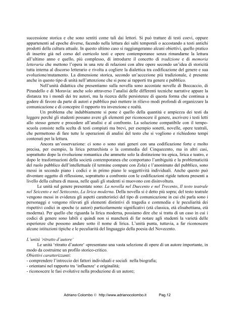 La letteratura per unità didattiche (1996) - Adrianocolombo.it