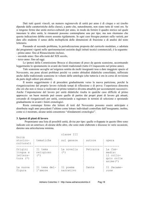 La letteratura per unità didattiche (1996) - Adrianocolombo.it