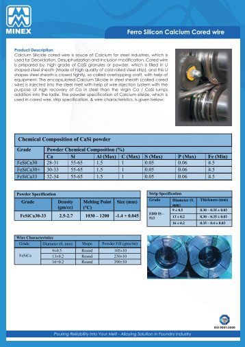 Ferro Silicon Calcium Cored wire - Minex