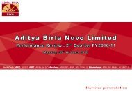 Q2 FY11 - Aditya Birla Nuvo, Ltd