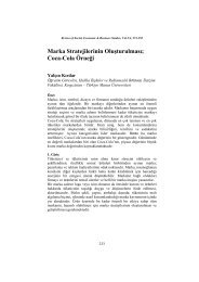 Marka Stratejilerinin Oluşturulması; Coca-Cola Örneği