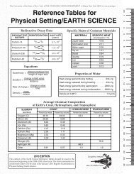 Reference Tables For Physical Setting